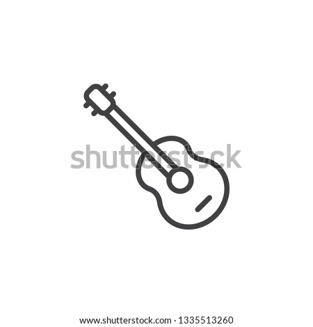 Acoustic guitar line icon. linear style sign for mobile concept and web design. Guitar musical instrument outline vector icon. Symbol, logo illustration. Pixel perfect vector graphics