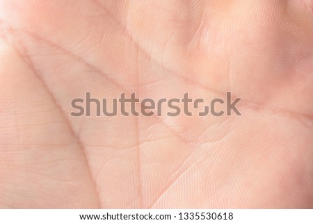 Close up macro image of the skin surface texture of human hands palms