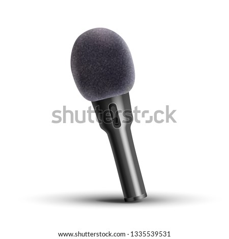 Modern Microphone . Media Stand. Vocal Element. Conference Broadcast. Volume. Illustration
