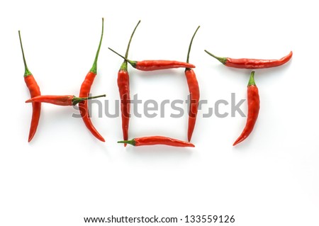 The picture of hot wording make of red chilly