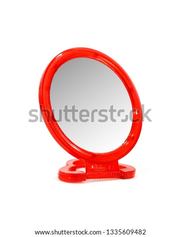                                
mirror table in a frame on a white background