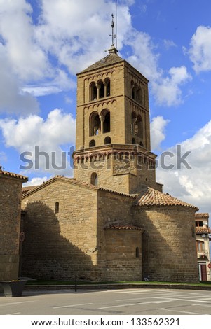 Romanesque Church of Santa Eugenia de Berga, Catalonia, Spain. Built in the eleventh century