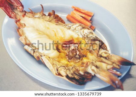 Large river shrimp, grilled shrimp
