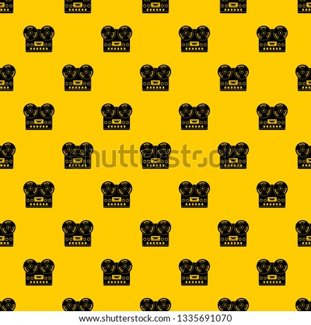 Retro tape recorder pattern seamless vector repeat geometric yellow for any design