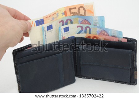 Euros - Money - euro cash background. Euro Banknotes in a money wallet