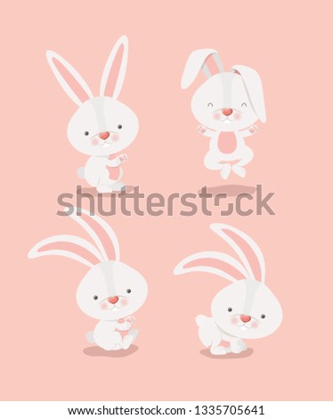 group of cute rabbits