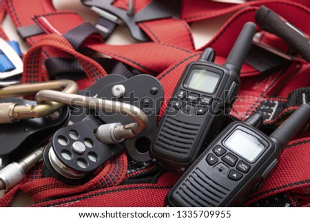 two-piece radios and equipment for industrial mountaineering