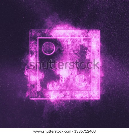 Dice Two at top. Abstract night sky background