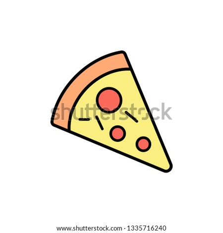 Pizza slice flat vector icon sign symbol