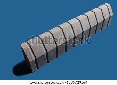 Curbstone on the unicolored background