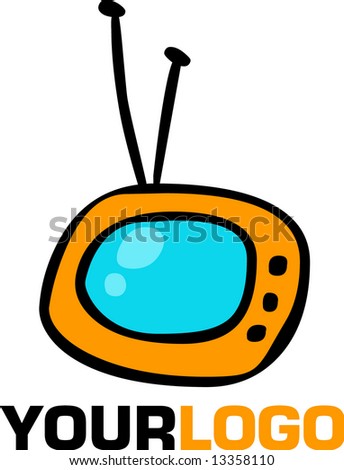 logo and icon of TV, vector web 2.0