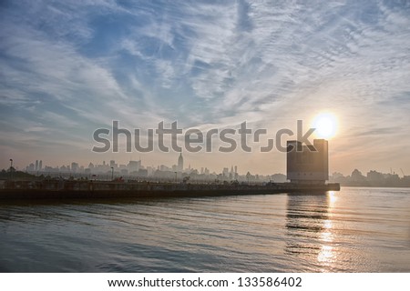 Sunrising at New York Harbor