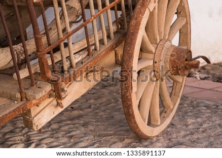 Wooden cart in Castilla la Mancha.
