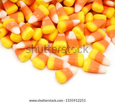 Candy corn on white background 