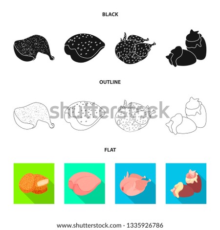 Isolated object of product and poultry icon. Set of product and agriculture    vector icon for stock.