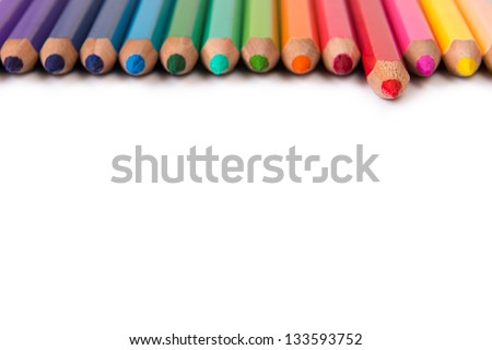 Spectrum of color pencils with the focus on red pencil
