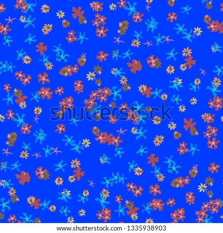 Small Floral Seamless Texture with Gentle Wild Flowers. Feminine Rapport for Wallpaper, Linen, Chintz in Trendy Liberty Style. Colorful Seamless Pattern with Tiny Flowers. Vector Background