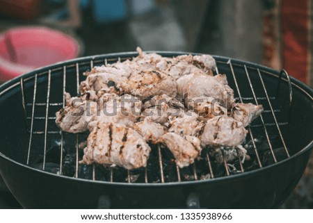 Barbecue on the barbecue grill.