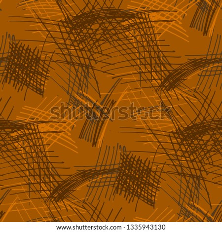 Various Strokes. Seamless Pattern with chaotic Hand Drawn Lines. Modern Background for Textile, Paper, Fabric. Vertical, Horizontal and Diagonal Strokes. Grunge Vector Texture