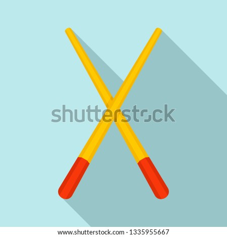 Wood chopsticks icon. Flat illustration of wood chopsticks vector icon for web design