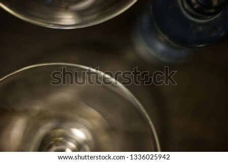 blured glass on the table