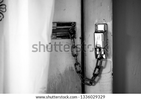 Door Lock Black and White