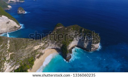 Aerial View of Klingking Beach at Nusa Penida Island