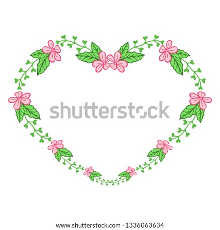 Vector illustration frame flower pink and yellow for greeting card hand drawn