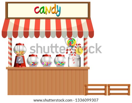 Candy Stall white background illustration