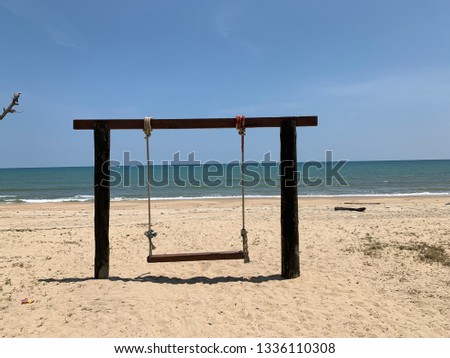 beautiful views of the beach with cradle