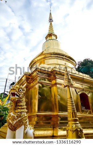 golden pagoda in thailand, digital photo picture as a background