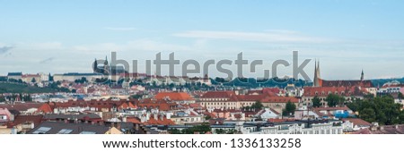 Prague, Czech Republic, the Cathedral of St. Vito, the rooftops of the city, a beautiful view.