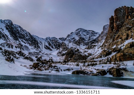 Beautiful Snowshoeing Adventure in Winter to Sky Pond and Cathedral Spires in Rocky Mountain National Park in Estes Park, Colorado