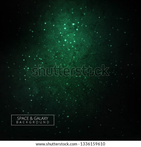 Stars of a planet and galaxy in a free space colorful background