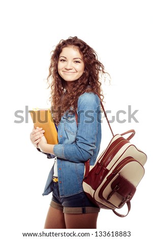  Smiling student woman