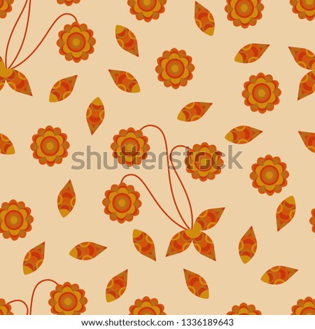 Abstract flowers seamless pattern for decoration, packaging, design, fabrics. Vector texture