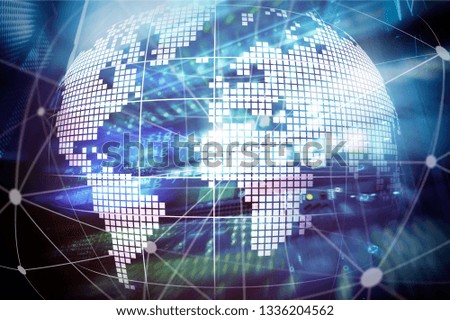 3D Earth as telecommunication and internet technology concept