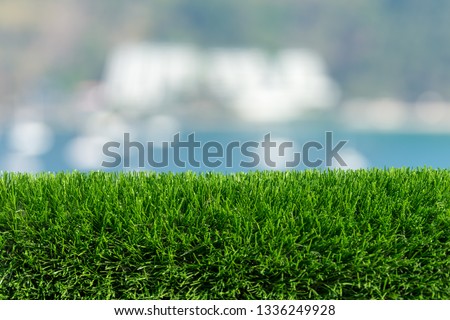 artificial turf background under sunshine