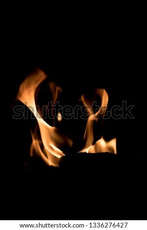 Red Flames in Black Background