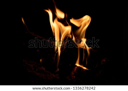 Red Flames in Black Background