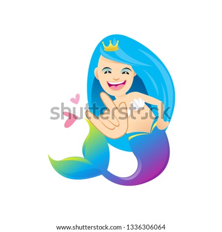 mermaid cartoon character cute isolated on white background, beautiful mermaid cartoon characters cute, clip art mermaid blue lovely and funny, clipart mermaid mascot cartoon purple blue