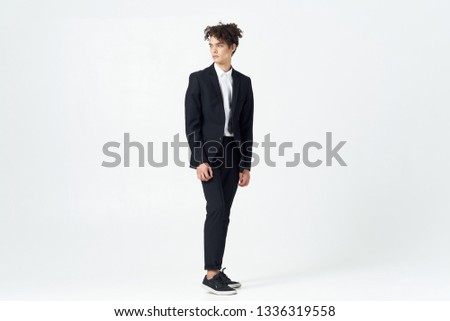 Man suit light background                 