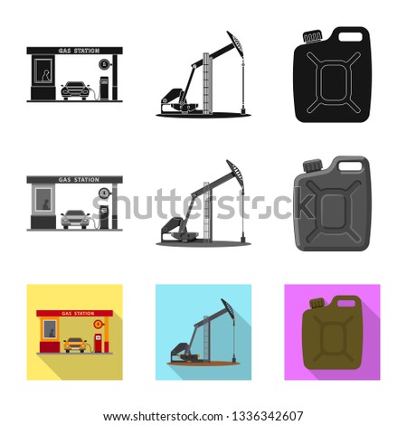 Vector design of oil and gas icon. Collection of oil and petrol vector icon for stock.