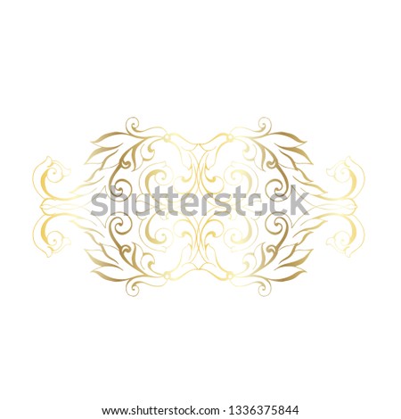 Vector hand-painted vintage baroque ornament. Retro pattern antique style acanthus