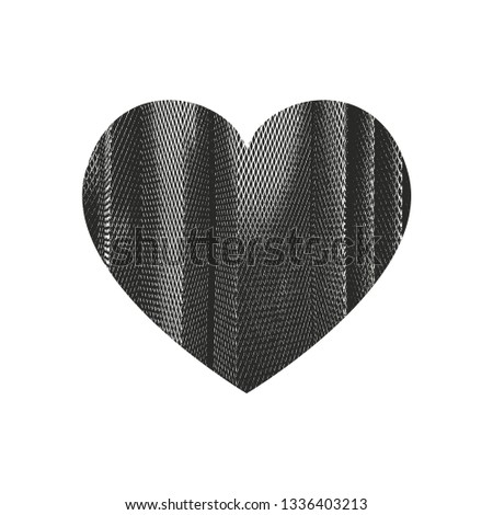 Isolated distress grunge heart with concrete texture. Element for greeting card, Valentine s Day, wedding. Creative concept. Vector illustration