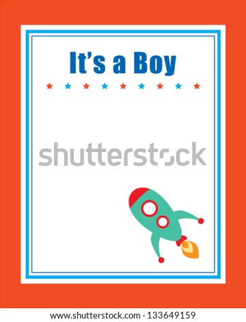 it is a boy rocket greeting card