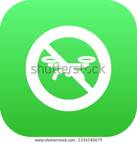 Isolated forbidden icon symbol on clean background. Vector no drone element in trendy style.