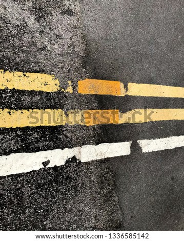old broken road marking