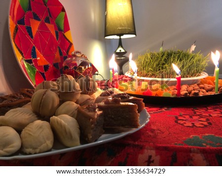 Nowruz table in Azerbaijan family in March 21