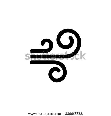 Weather icon ( strong wind , gale ) Royalty-Free Stock Photo #1336655588